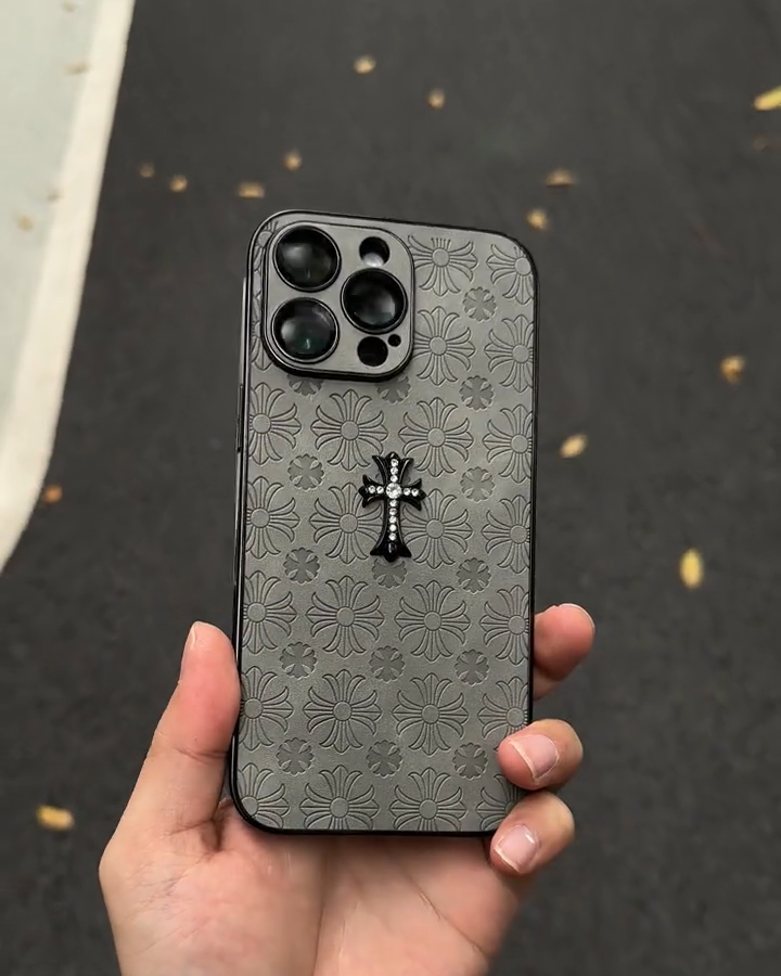 克羅心閃鑽立標皮質手機殼-ZUIHANG SHOP